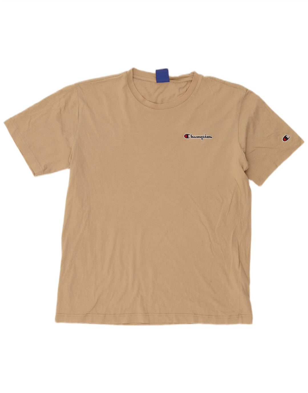 Champion Mens T-Shirt Top XL Beige Cotton