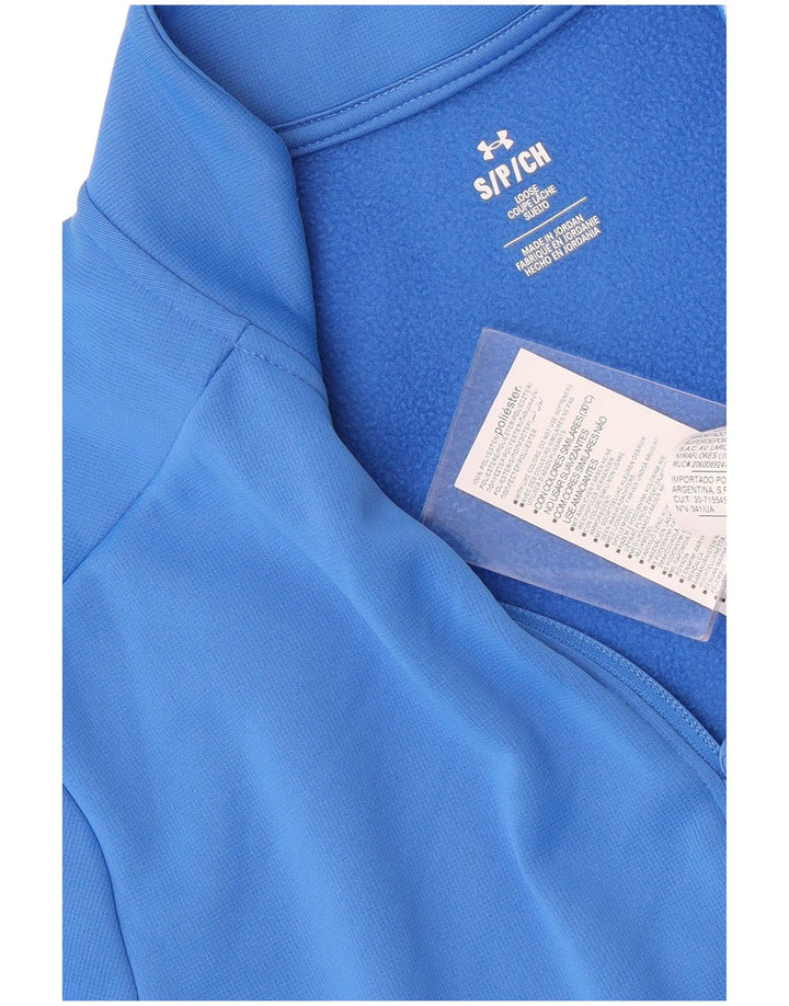 Under Armour Mens Zip Neck Sweatshirt Jumper Small Blue Polyester