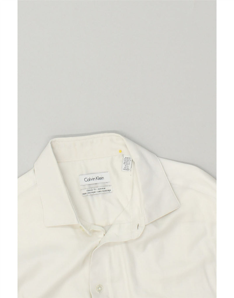 CALVIN KLEIN Mens NON - IRON Classic Fit Shirt Size 16 1/2 Large White | Vintage Calvin Klein | Thrift | Second-Hand Calvin Klein | Used Clothing | Messina Hembry 