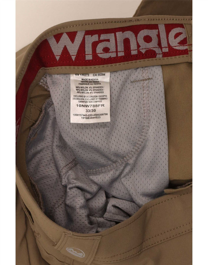 Wrangler Mens Hiking Cargo Trousers W33 L30 Khaki Nylon