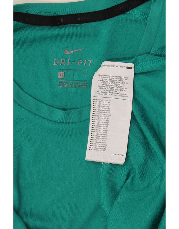 Nike Mens Dri Fit T-Shirt Top Large Green Polyester