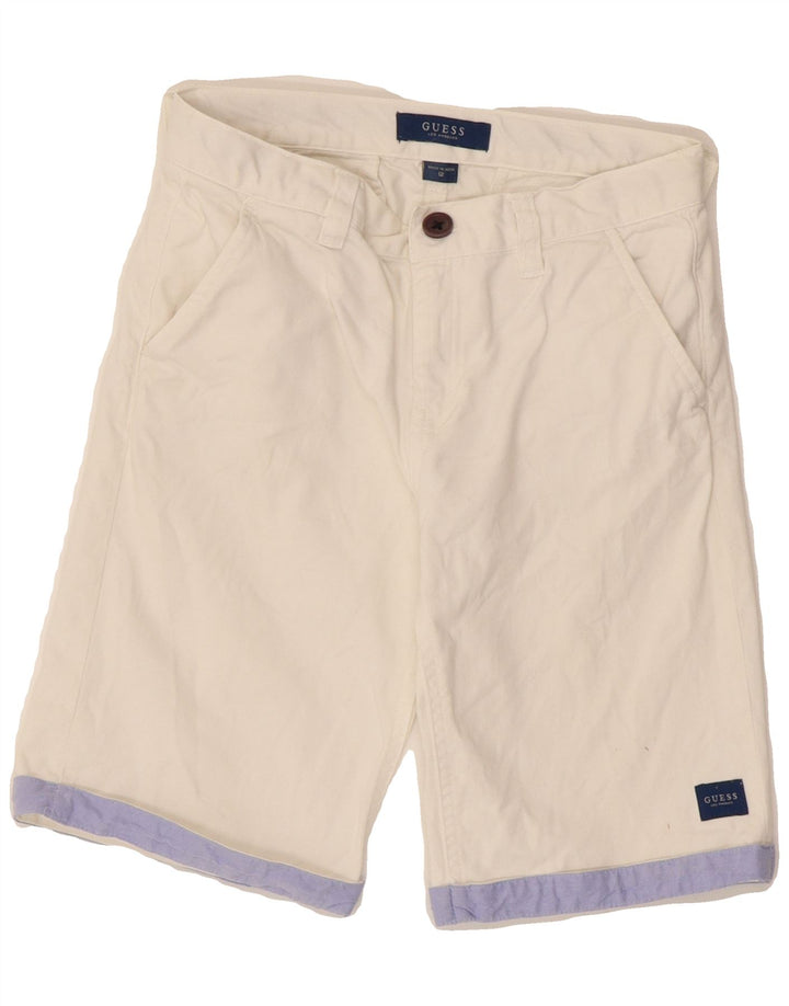 GUESS Boys Chino Shorts 11-12 Years W26 White Cotton Vintage Guess and Second-Hand Guess from Messina Hembry 