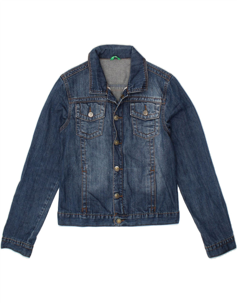 BENETTON Girls Denim Jacket 11-12 Years XL Blue Cotton | Vintage Benetton | Thrift | Second-Hand Benetton | Used Clothing | Messina Hembry 