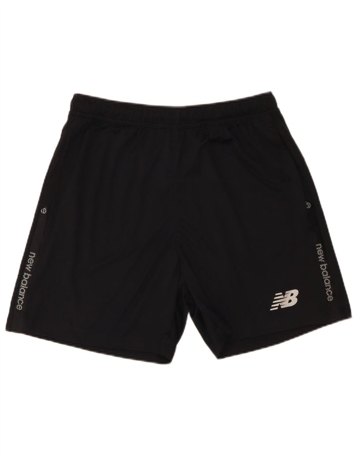 New Balance Mens Graphic Sport Shorts Large  Black Polyester