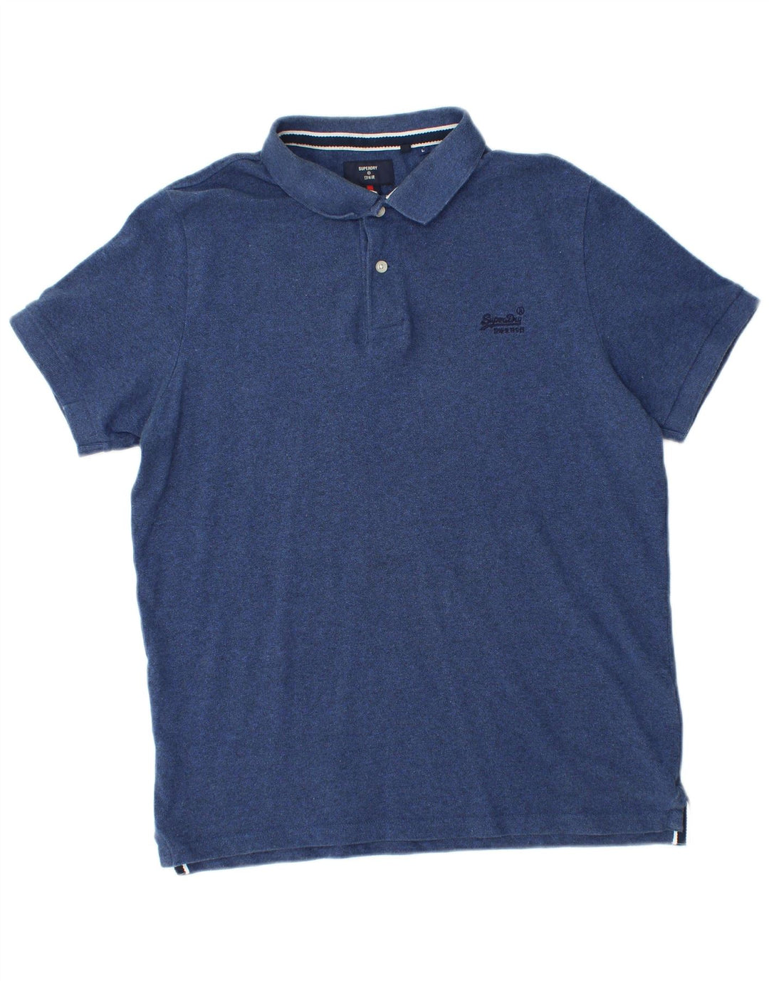 Superdry Mens Polo Shirt Large Navy Blue Cotton