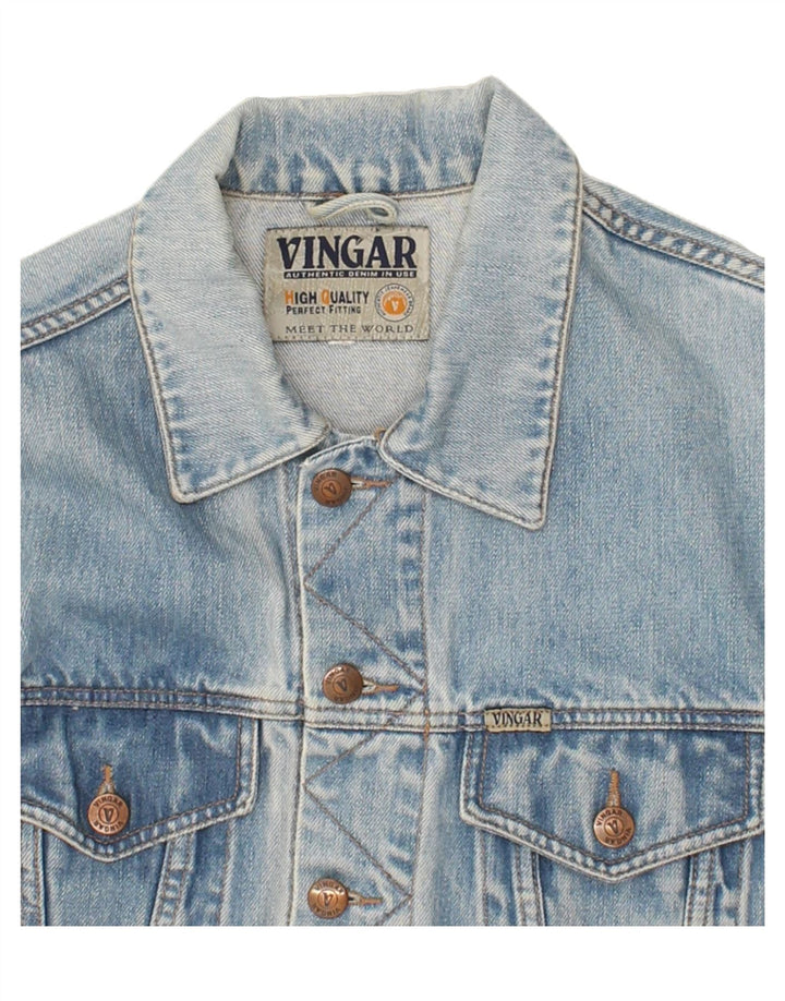 VINGAR Womens Denim Jacket UK 10 Small Blue Vintage Vingar and Second-Hand Vingar from Messina Hembry 