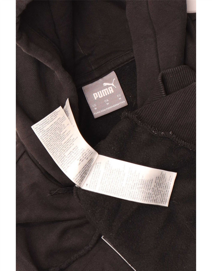 Puma Mens Graphic Hoodie Jumper Medium Black Cotton