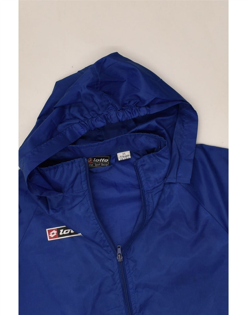 LOTTO Boys Hooded Rain Jacket 7-8 Years XS  Blue Polyester | Vintage Lotto | Thrift | Second-Hand Lotto | Used Clothing | Messina Hembry 