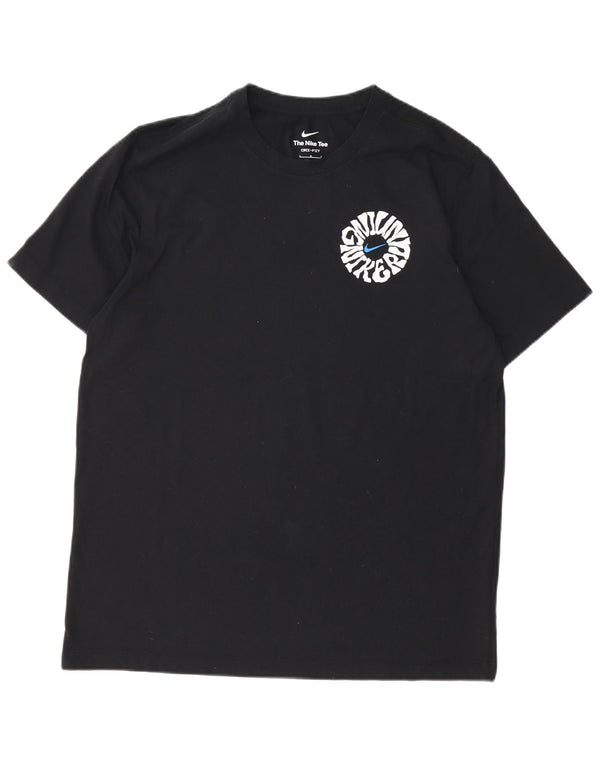 Nike Mens Dri Fit Graphic T-Shirt Top Large Black Cotton