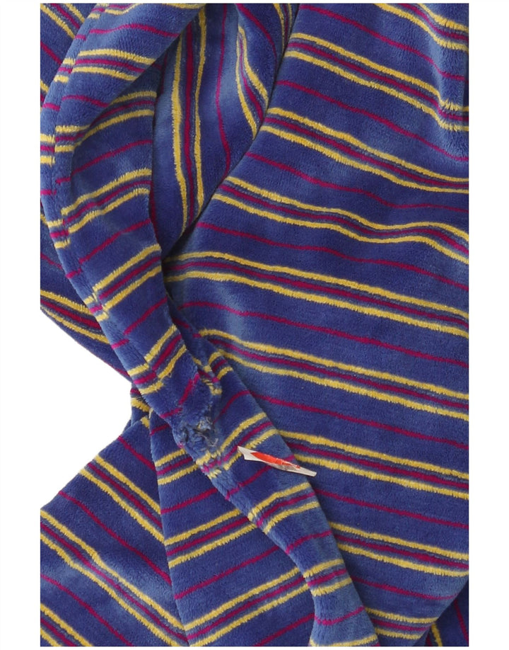 Vintage Mens Velour Sweatshirt Jumper Small Blue Striped