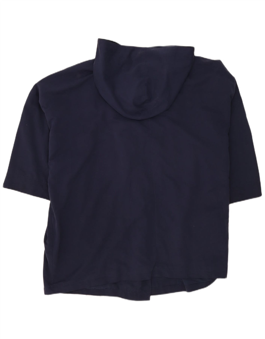 Benetton Womens Hooded Oversized Double Breasted Coat UK 18 XL Navy Blue