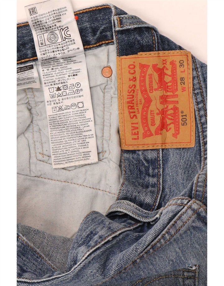 Levi's Mens 501 Straight Jeans W28 L30 Blue Cotton