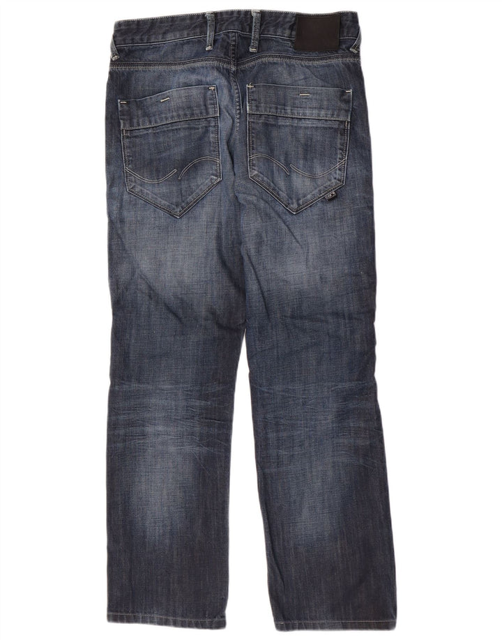 Jack & Jones Mens Straight Jeans W30 L30 Blue Cotton
