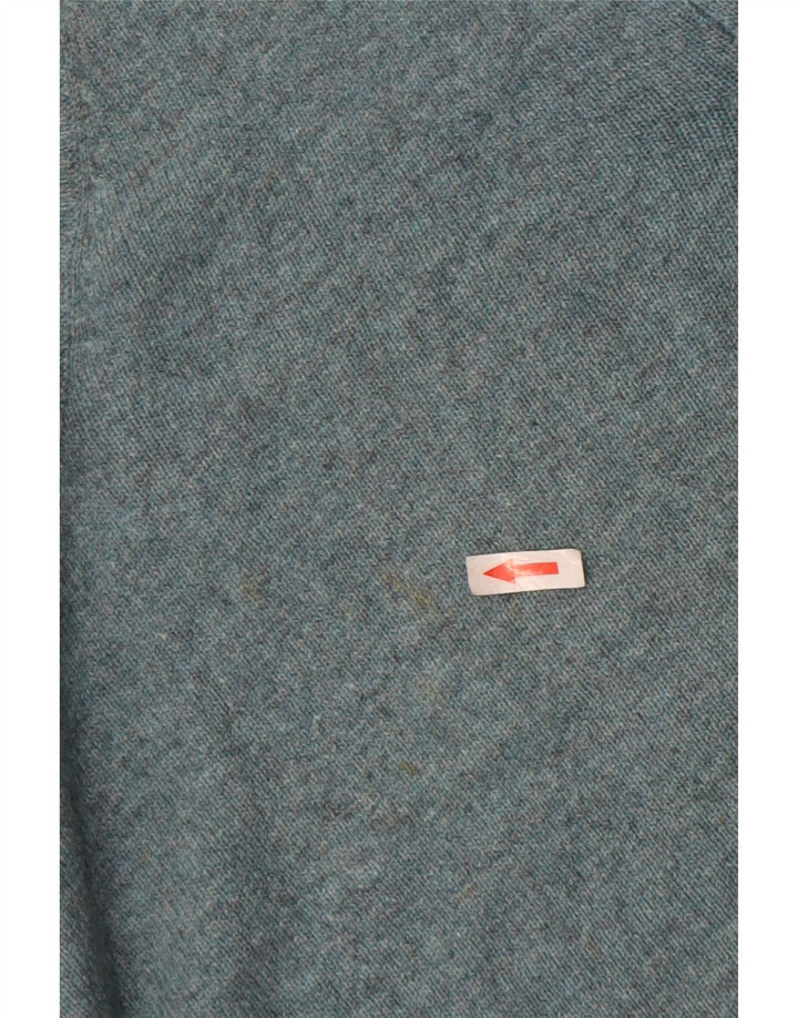 Marks & Spencer Mens V-Neck Jumper Sweater Large Blue Lambswool