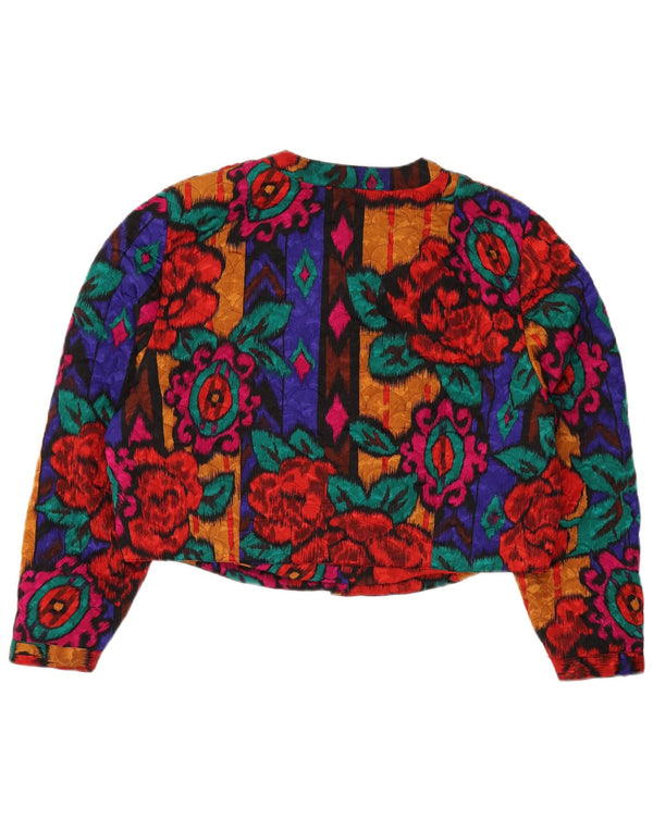 Vintage Womens 5 Button Bolero Jacket UK 22 3XL Multicoloured Floral