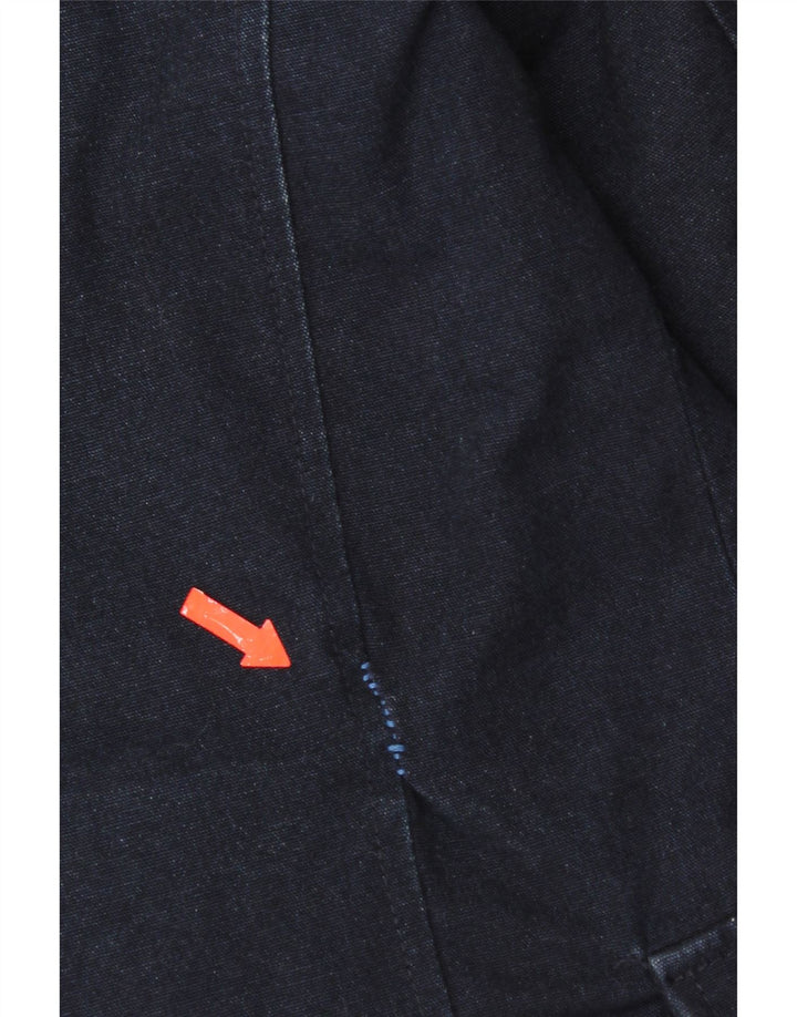 Zara Mens Pea Coat UK 36 Small Navy Blue Cotton