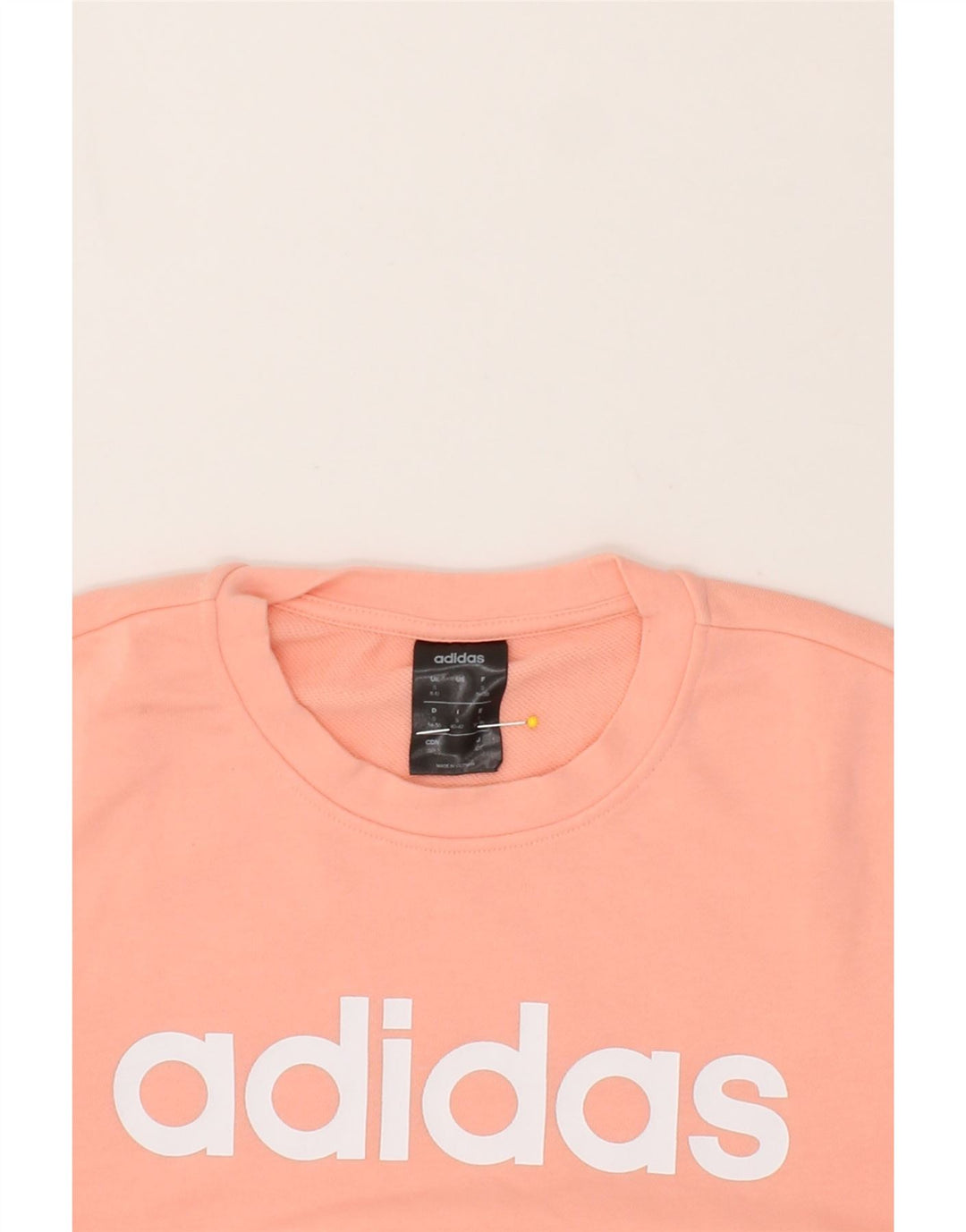 ADIDAS Womens Graphic Sweatshirt Jumper UK 8/10 Small Pink Vintage Adidas and Second-Hand Adidas from Messina Hembry 