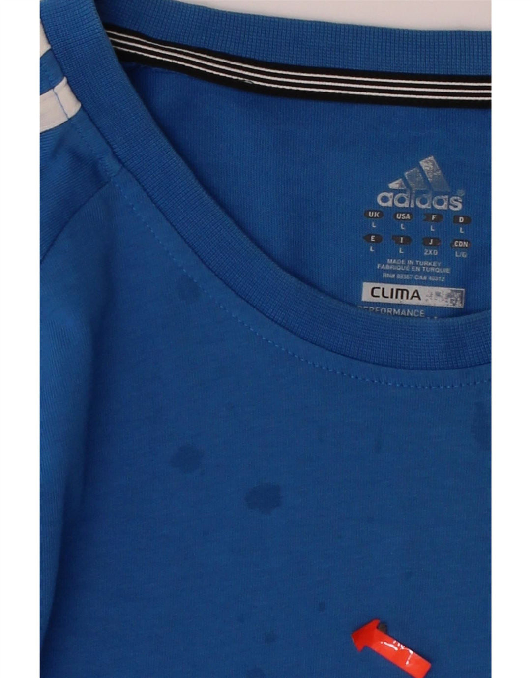 ADIDAS Mens Climalite T-Shirt Top Large Blue Cotton Vintage Adidas and Second-Hand Adidas from Messina Hembry 