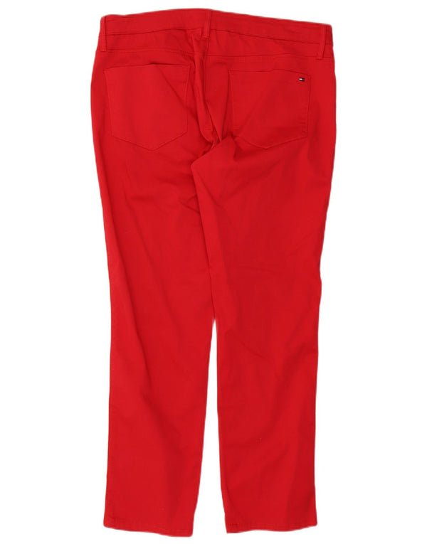 Tommy Hilfiger Womens Milan RW Slim Fit Casual Trousers W33 L27 Red Cotton
