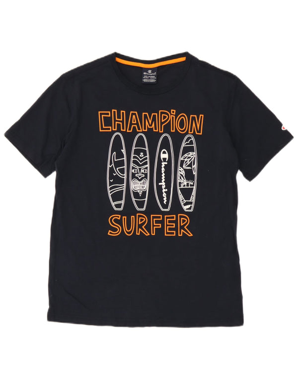 Champion Boys Graphic T-Shirt Top 15-16 Years 2XL Navy Blue Cotton