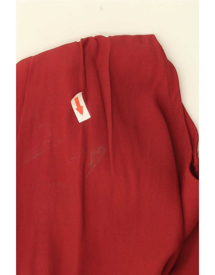 Vintage Womens Blouse Top IT 46 Large Red Silk