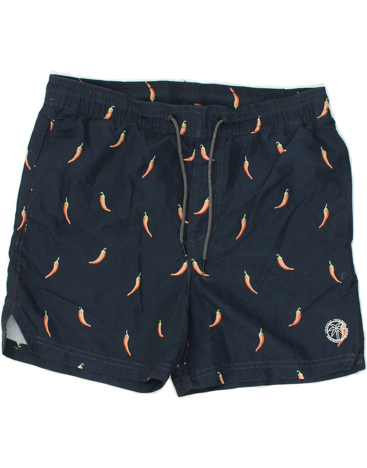 JACK & JONES Mens Abstract Pattern Swimming Shorts XS  Navy Blue Spotted | Vintage Jack & Jones | Thrift | Second-Hand Jack & Jones | Used Clothing | Messina Hembry 