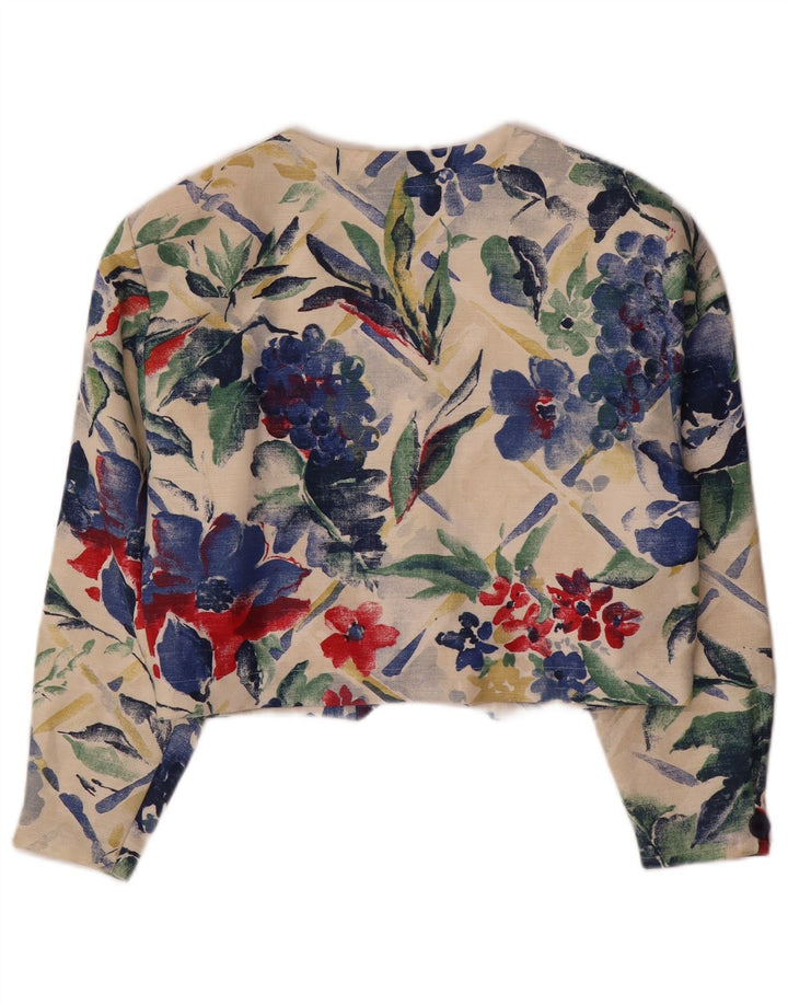 BONITA Womens Crop 4 Button Blazer Jacket UK 10 Small Multicoloured Floral