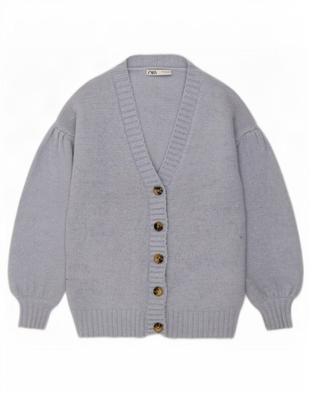 Zara Womens Oversized Cardigan Sweater UK 10 Small Blue Polyester