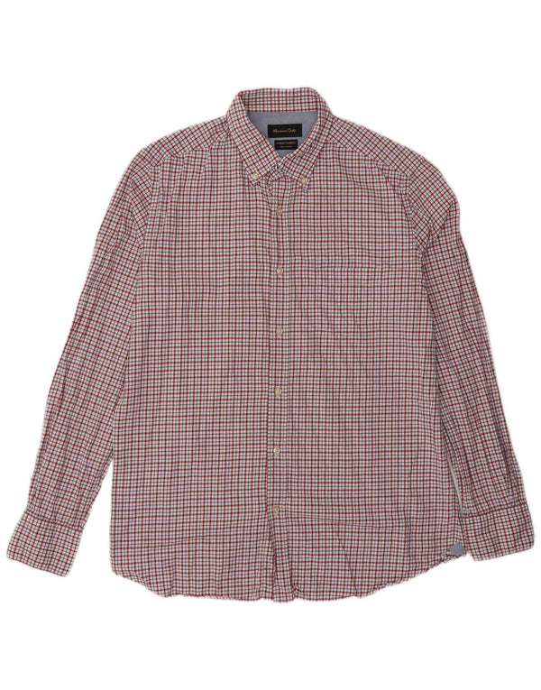 Massimo Dutti Mens Shirt Medium Red Gingham