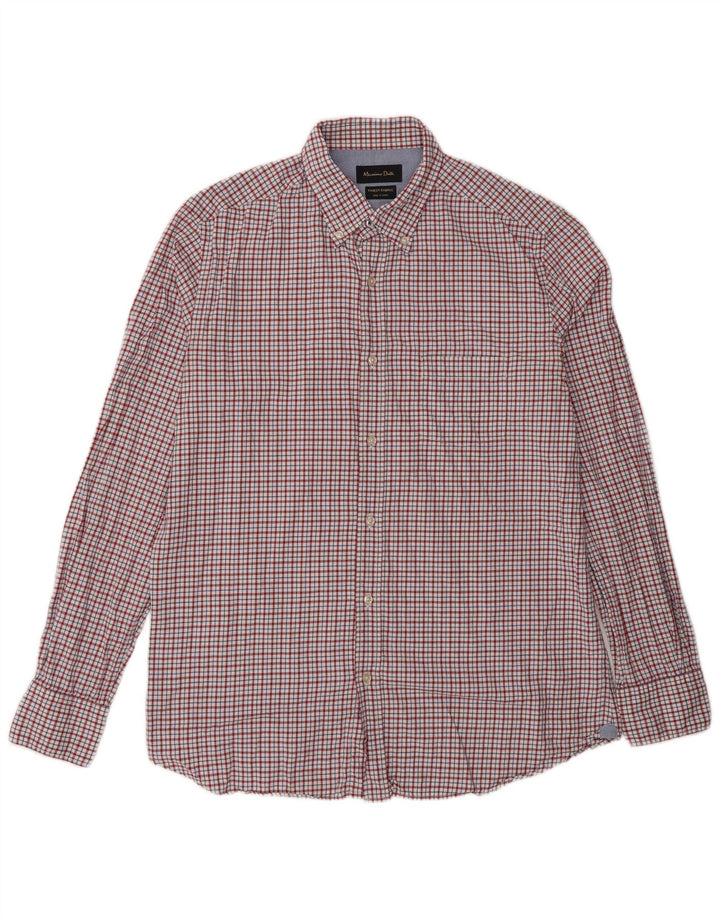 Massimo Dutti Mens Shirt Medium Red Gingham