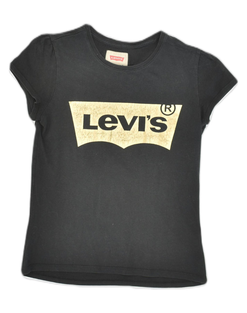 LEVI'S Girls Graphic T-Shirt Top 13-14 Years Black Cotton | Vintage Levi's | Thrift | Second-Hand Levi's | Used Clothing | Messina Hembry 