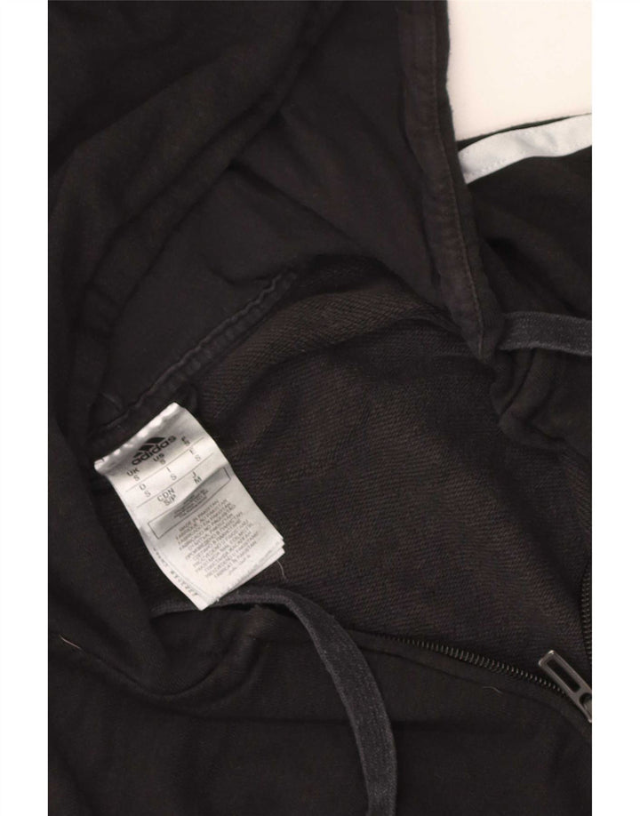 Adidas Mens Zip Hoodie Sweater Small Black Cotton