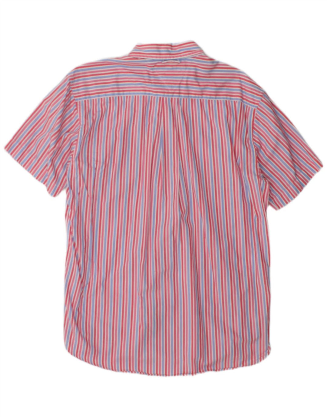 Tommy Hilfiger Mens Short Sleeve Shirt Large Red Pinstripe