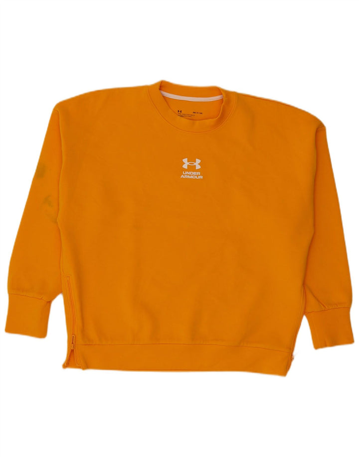 Under Armour Womens Oversized Sweatshirt Jumper UK 10 Small Orange