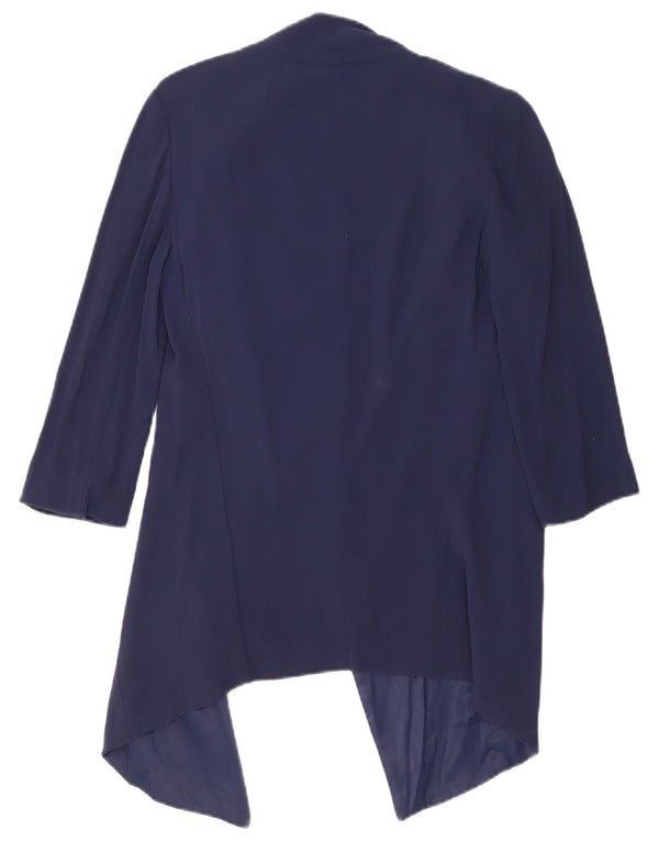 Max & Co. Womens 3/4 Sleeve Open Blazer Jacket UK 6 XS Navy Blue Viscose