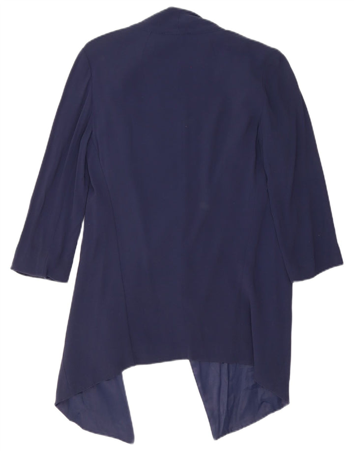 Max & Co. Womens 3/4 Sleeve Open Blazer Jacket UK 6 XS Navy Blue Viscose