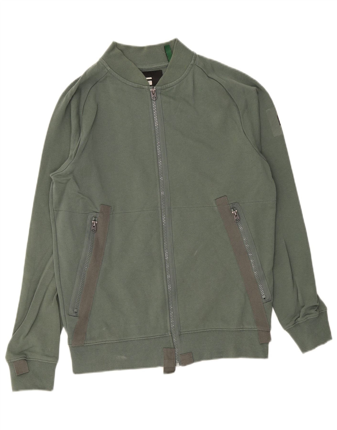 G-Star Mens Tracksuit Top Jacket Small Green Cotton