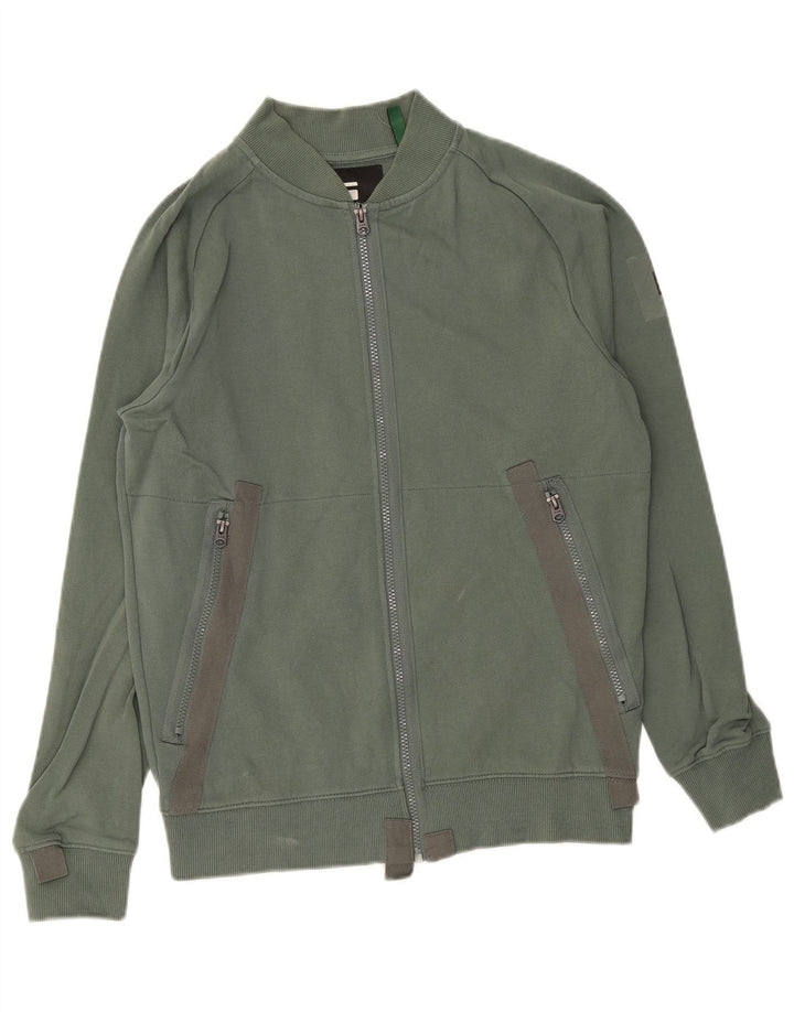 G-Star Mens Tracksuit Top Jacket Small Green Cotton