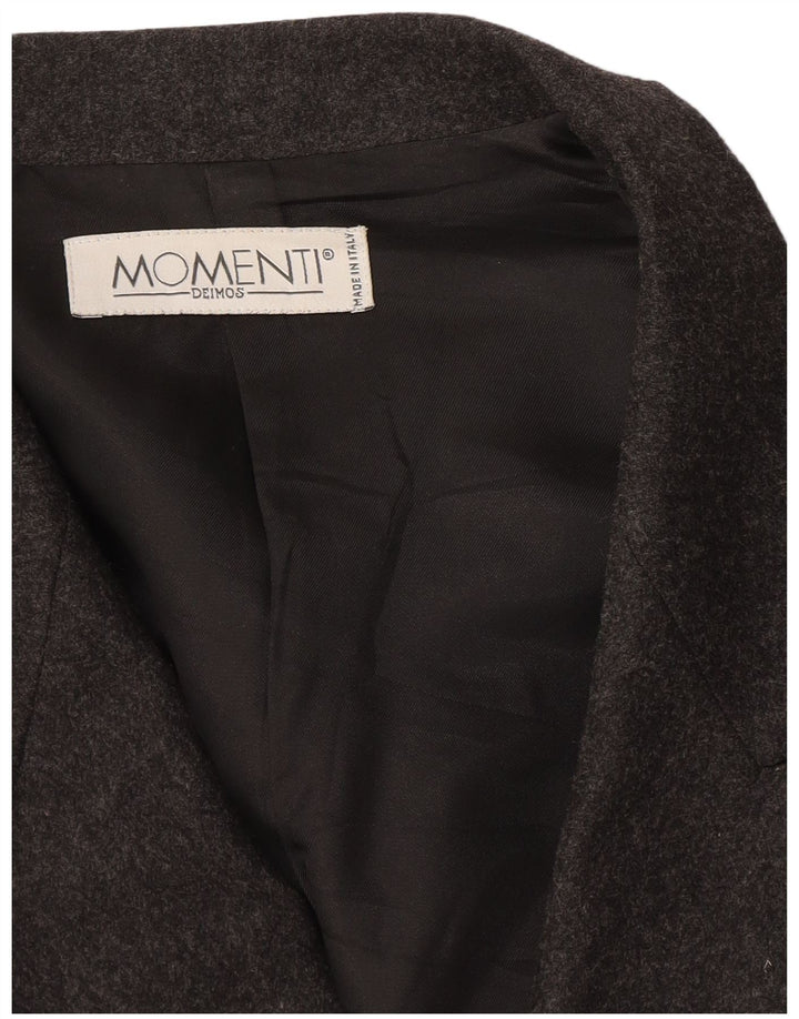 Momenti Womens Double Breasted Blazer Jacket UK 14 Medium Grey