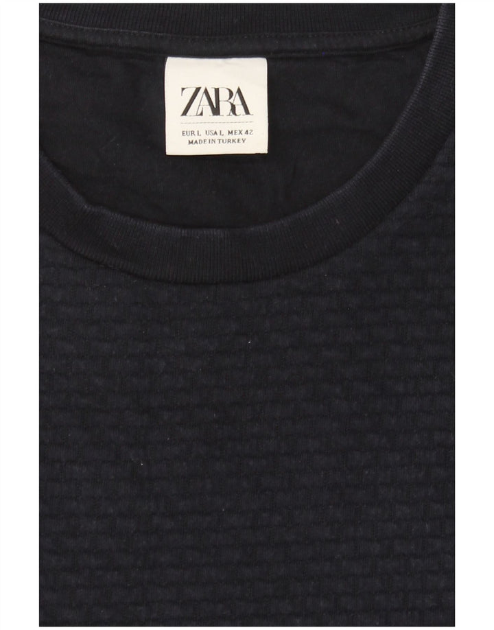 Zara Mens Sweatshirt Jumper Large Navy Blue