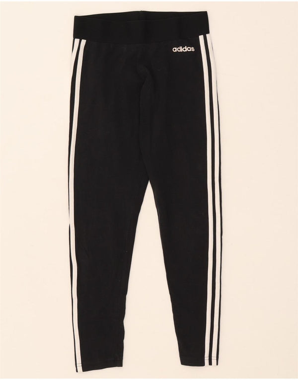 Adidas Girls Leggings 8-9 Years Small Black Cotton