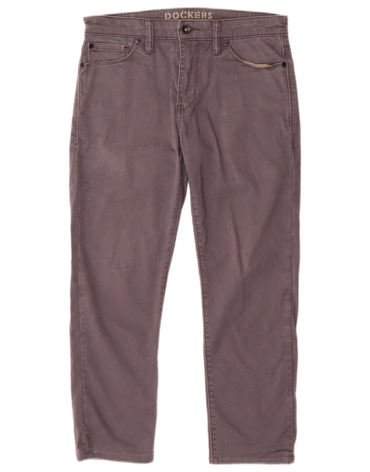 DOCKERS Mens Straight Cropped Trousers W30 L24  Grey Cotton