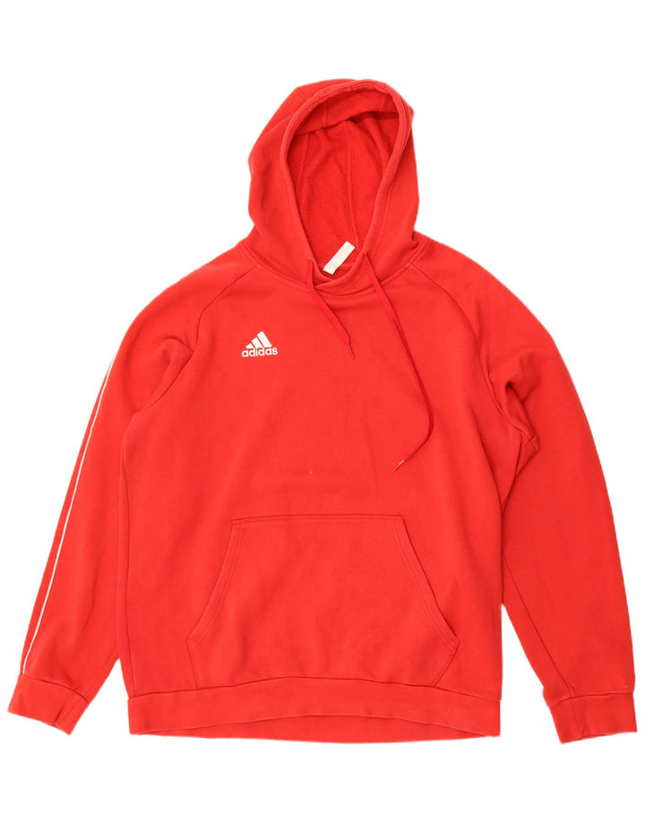 Adidas Mens Hoodie Jumper XL Red Cotton