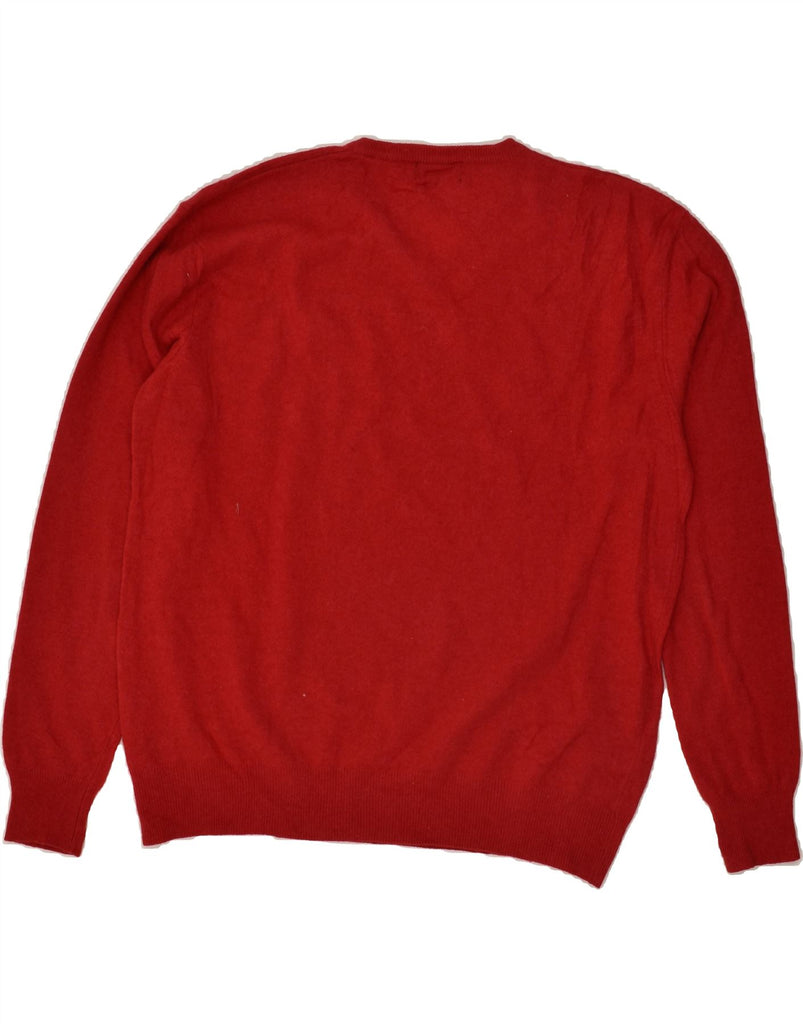 KAPPA Mens V-Neck Jumper Sweater XL Red Lambswool Vintage Kappa and Second-Hand Kappa from Messina Hembry 