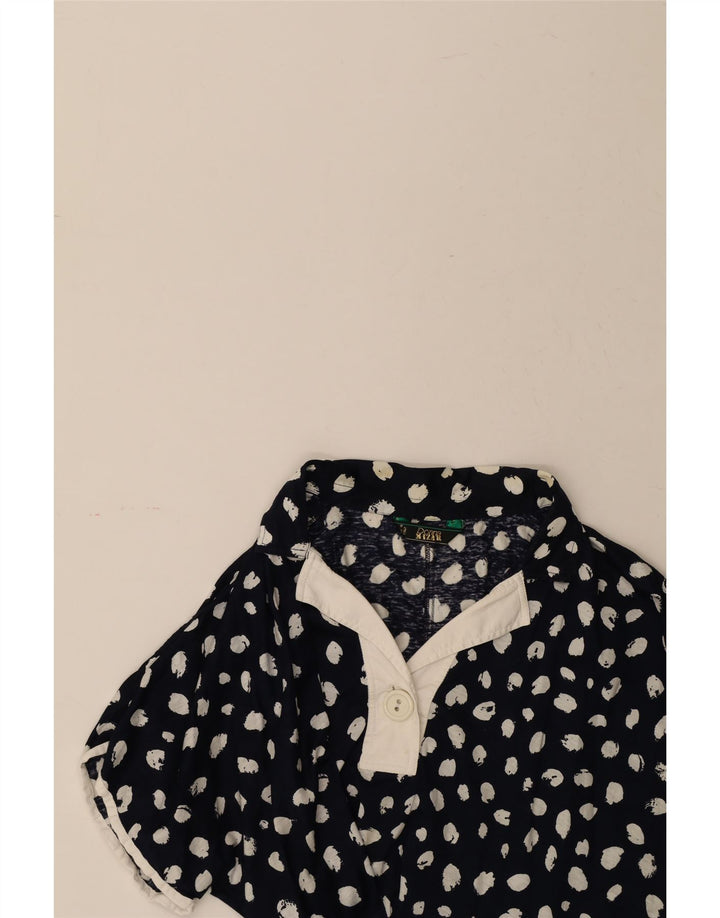 DONNA MIZAR Womens Blouse Top UK 16 Large Navy Blue Polka Dot Vintage Donna Mizar and Second-Hand Donna Mizar from Messina Hembry 