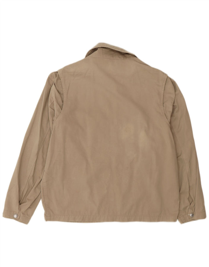 Vintage Mens Bomber Jacket UK 40 Large Beige Cotton