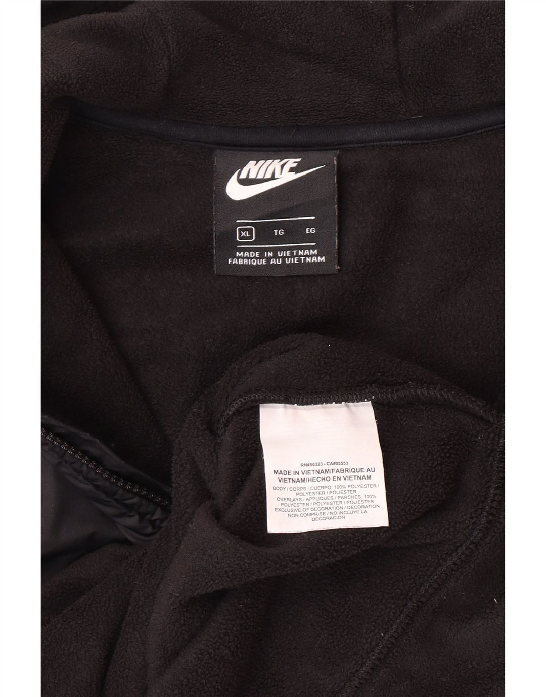 Nike Girls Hooded Fleece Jacket 13-14 Years XL Black Polyester Sports