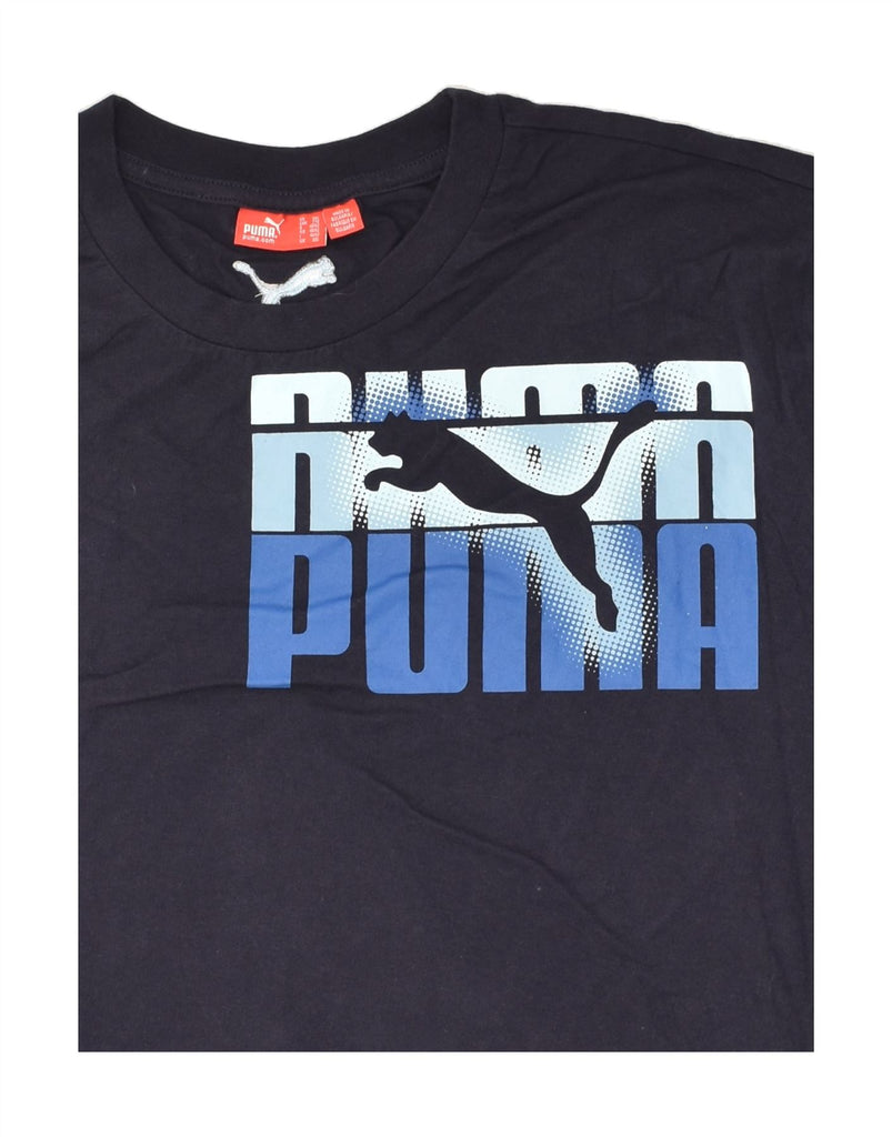 PUMA Mens Graphic T-Shirt Top 2XL Navy Blue Cotton | Vintage Puma | Thrift | Second-Hand Puma | Used Clothing | Messina Hembry 