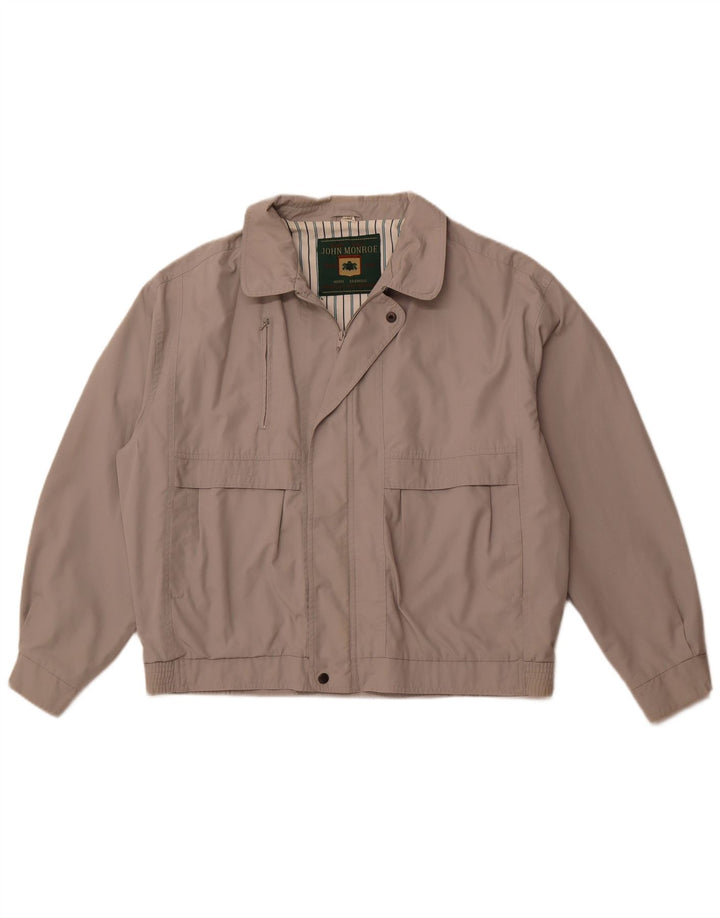 JOHN MONROE Mens Utility Jacket UK 42 XL Grey Polyester