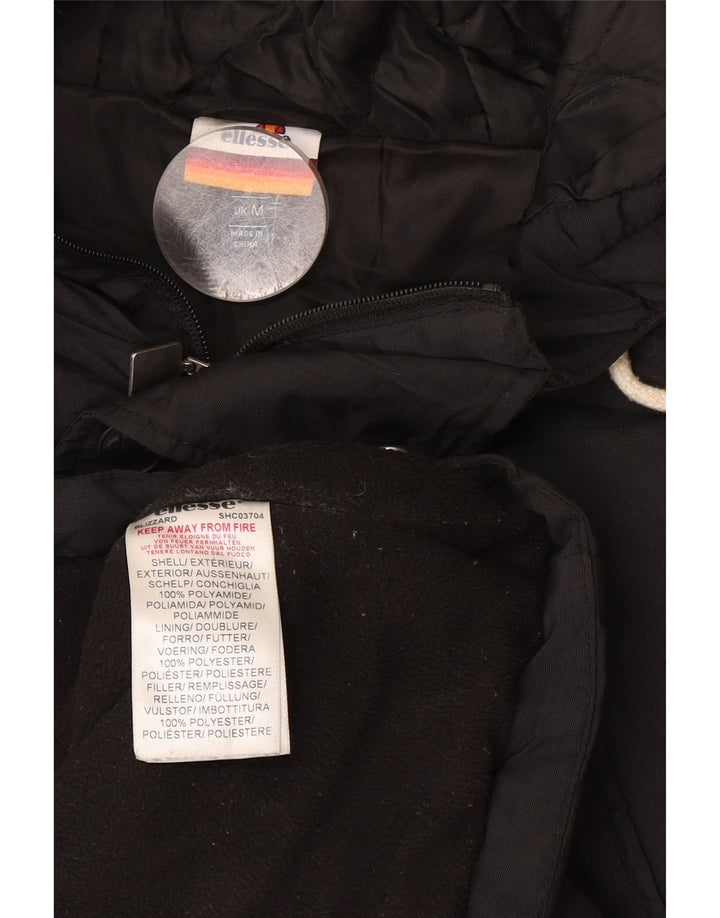 Ellesse Mens Hooded Parka Jacket UK 38 Medium Black Polyester